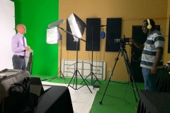 Filming client in the studio